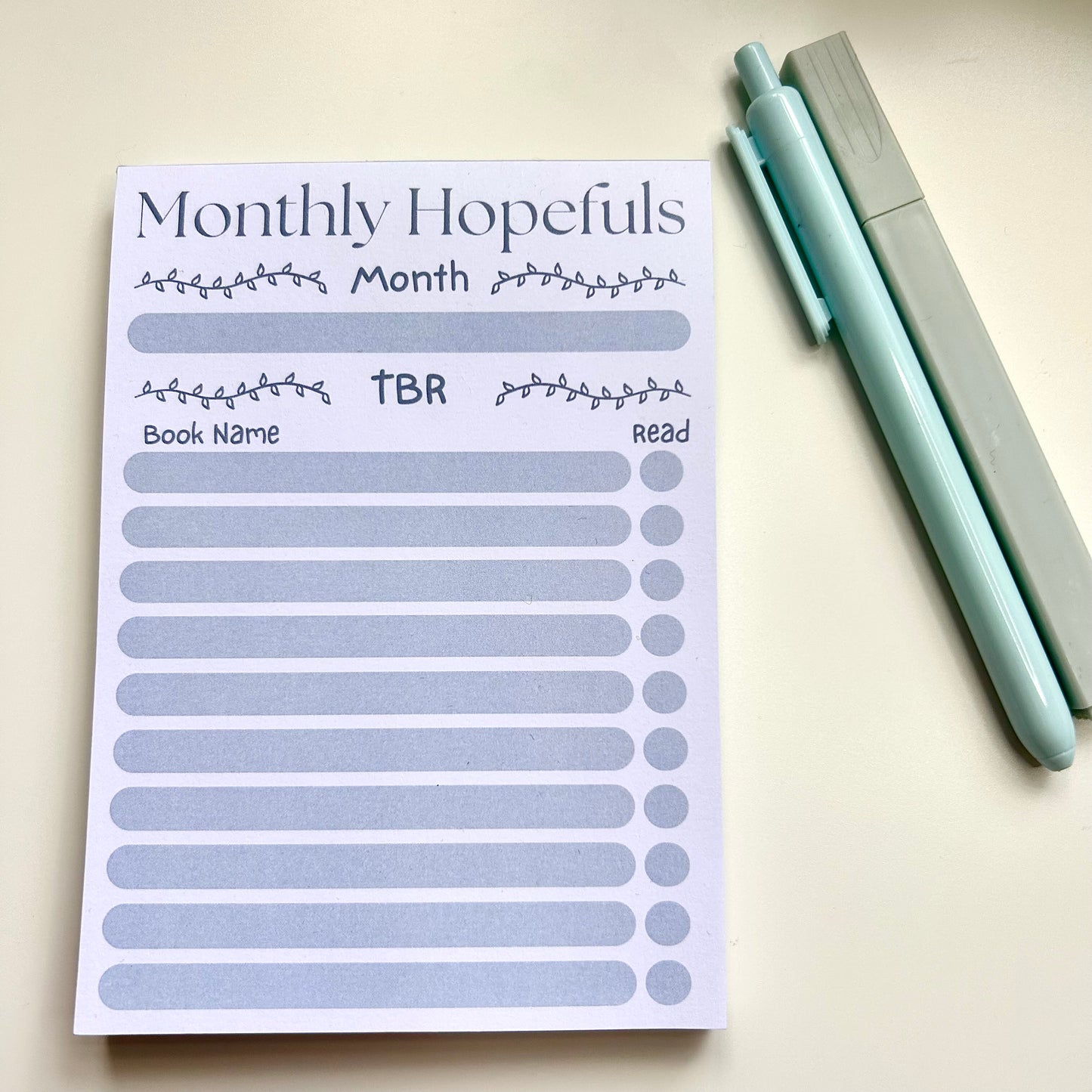 Monthly Hopeful TBR Pad