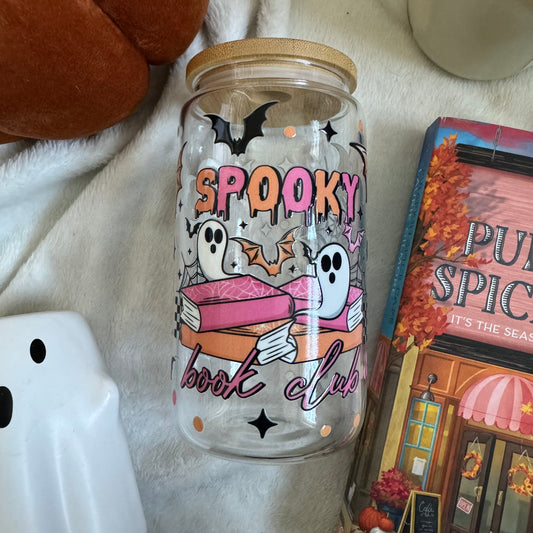 Spooky Book Club Glass Tumbler