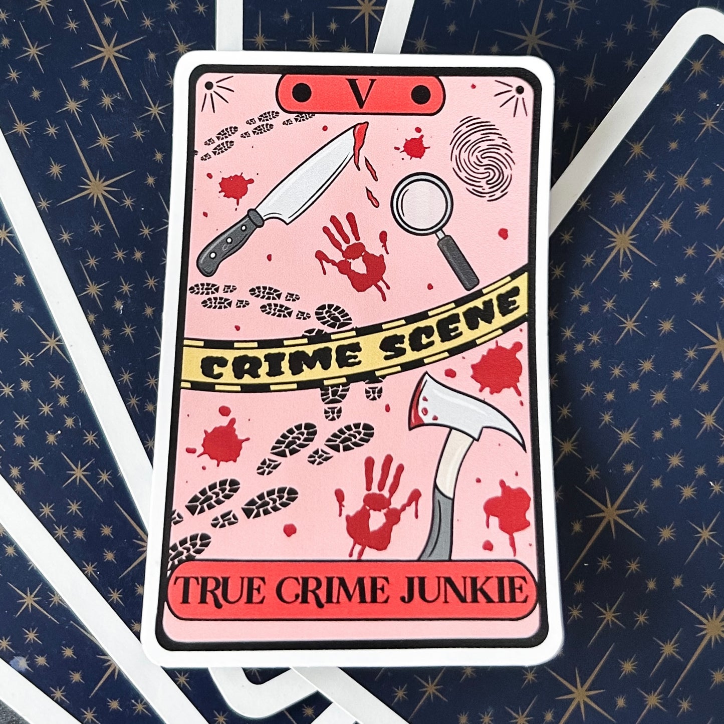 True Crime Junkie Tarot Sticker