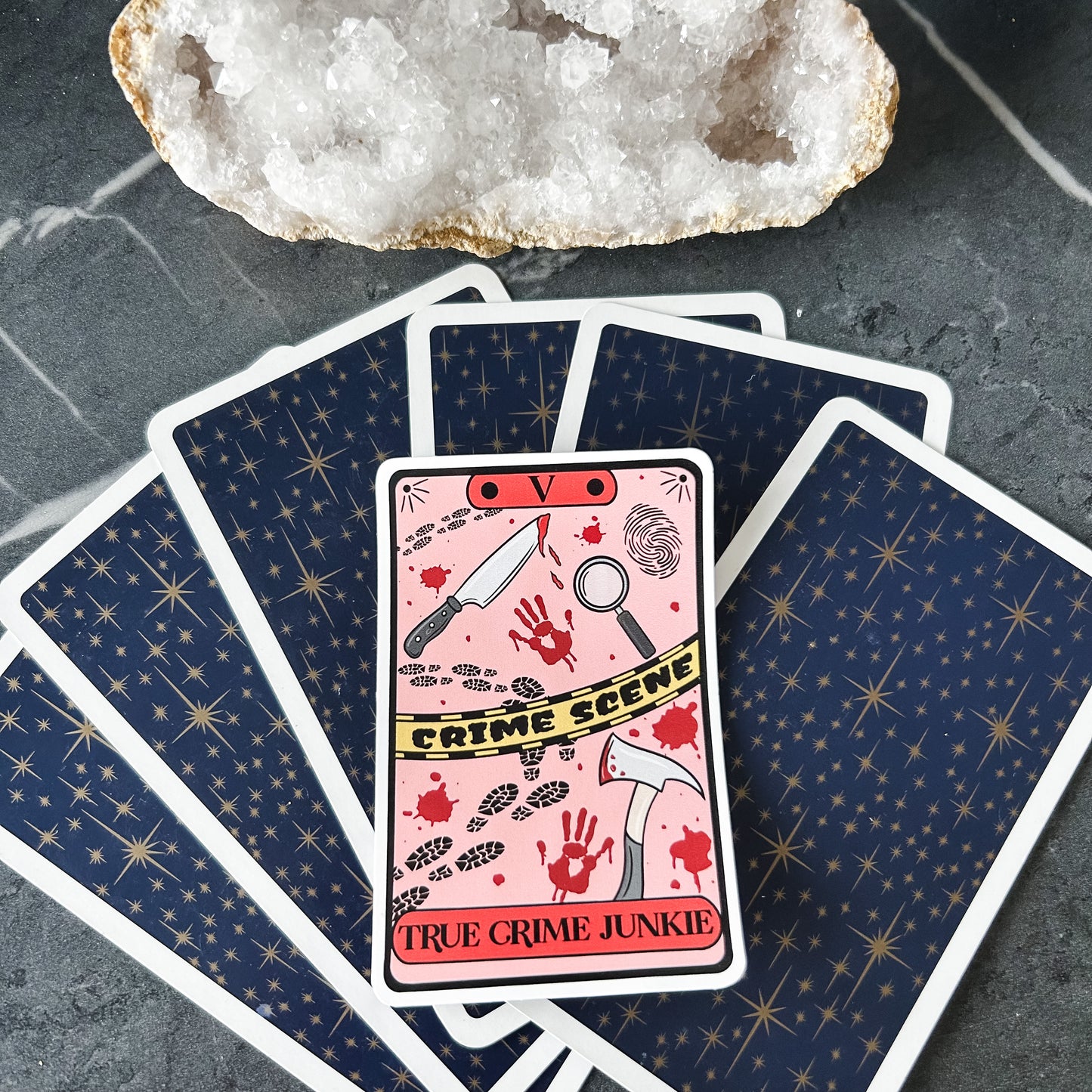 True Crime Junkie Tarot Sticker